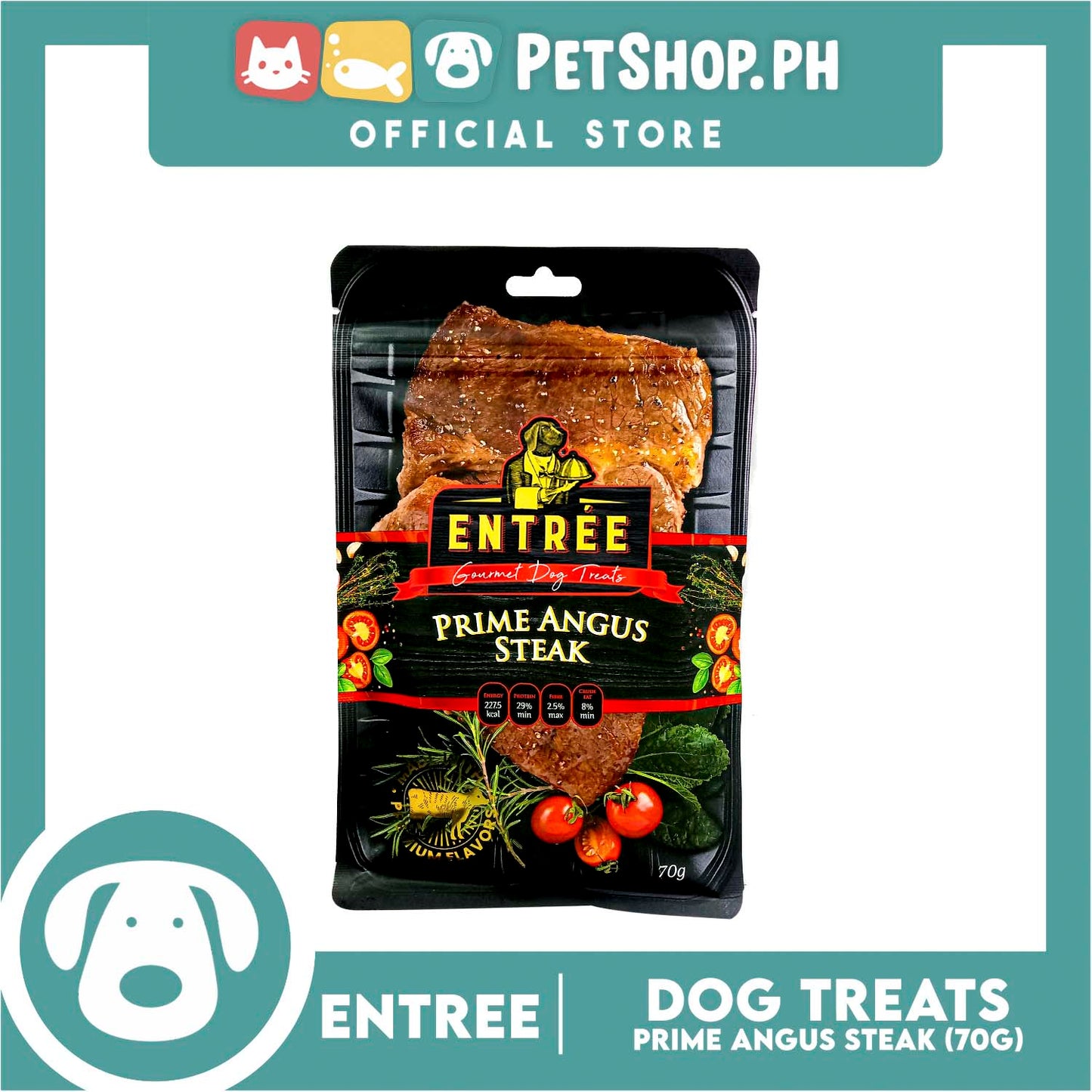 Entrée Gourmet Prime Angus Steak Dog Treats 70g