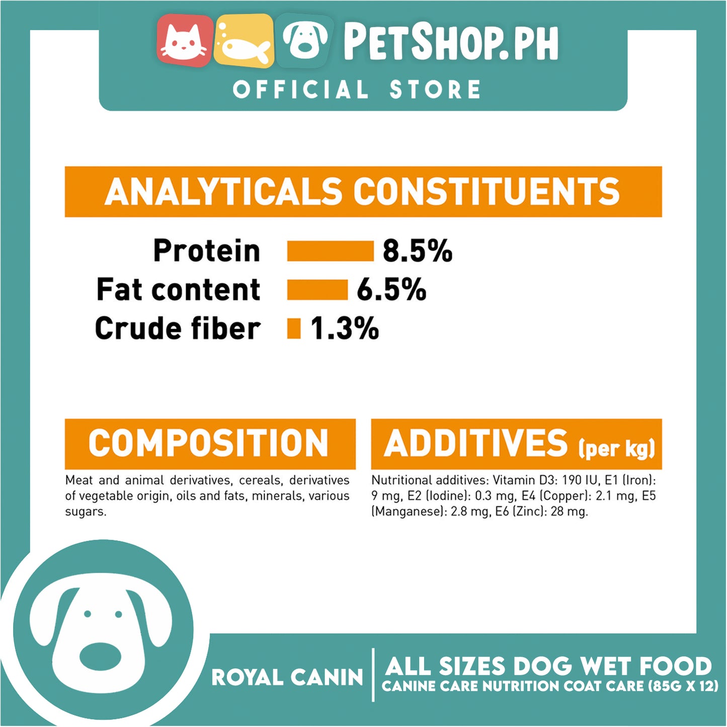 Royal Canin Coat Care Loaf (85g x 12) Adult Wet Dog Food - Canine Care Nutrition