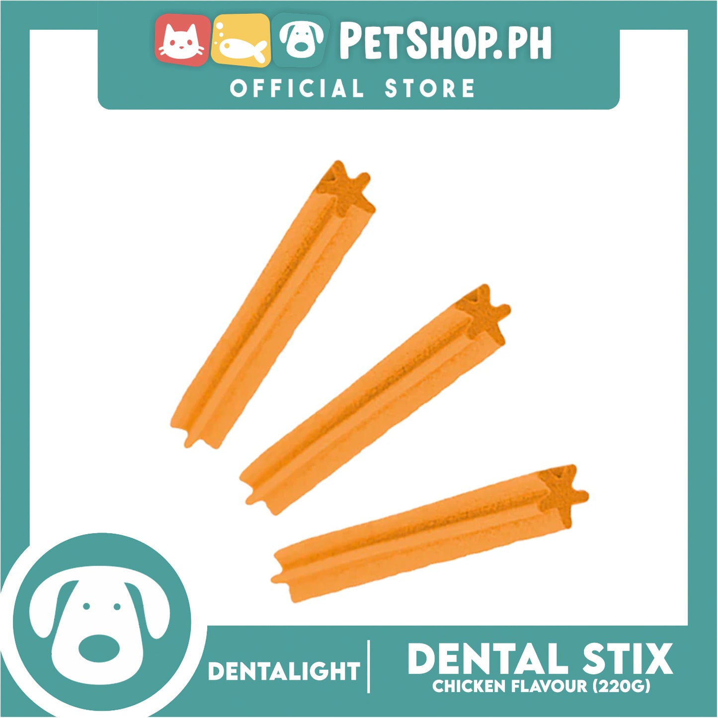 Dentalight Dental Stix Chicken Flavor Dog Treats 220g