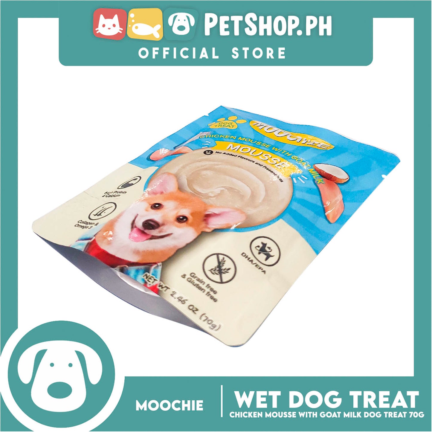 Moochie Wet Food Dog Treat 70g (Chicken Mousse with Goat Milk)