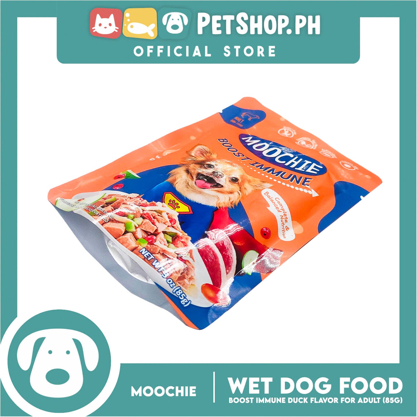 Moochie Boost Immune Dog Wet Food for Adult 85g (Duck)