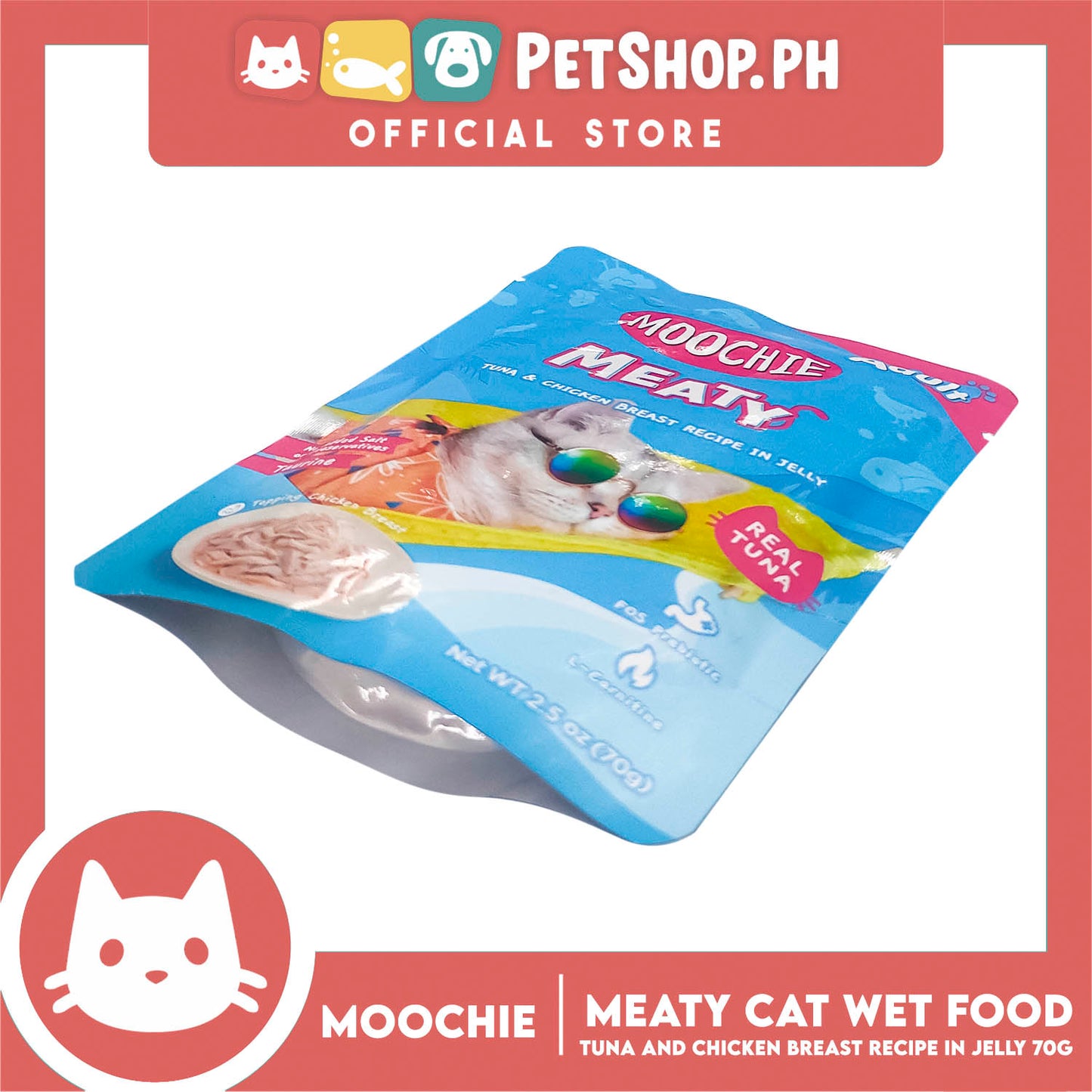 Moochie Meaty Tuna and Chicken Breast Recipe in Jelly 70g