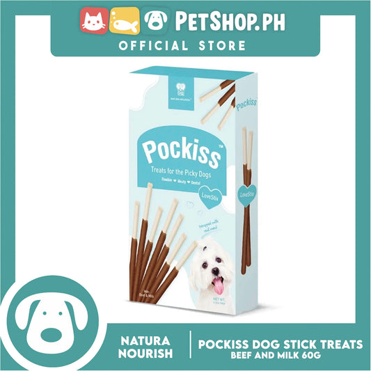 Natura Nourish Pockiss LoveStix Dog Treats (Beef and Milk) 60g