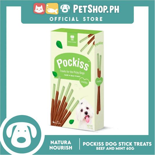 Natura Nourish Pockiss LoveStix Dog Treats (Beef and Mint) 60g