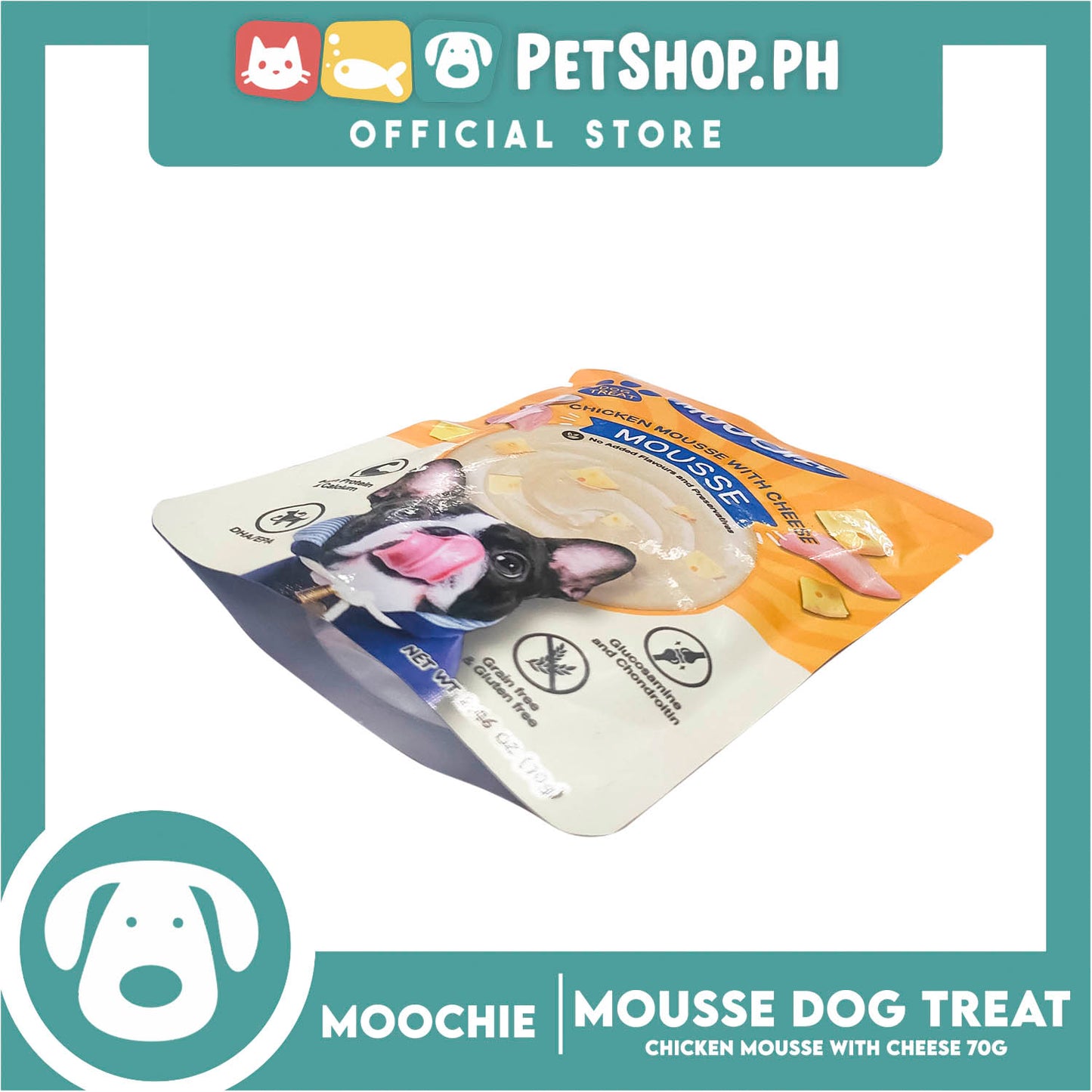 Moochie Mousse Dog Wet Food Dog Treat (Chicken Mousse with Cheese) 70g