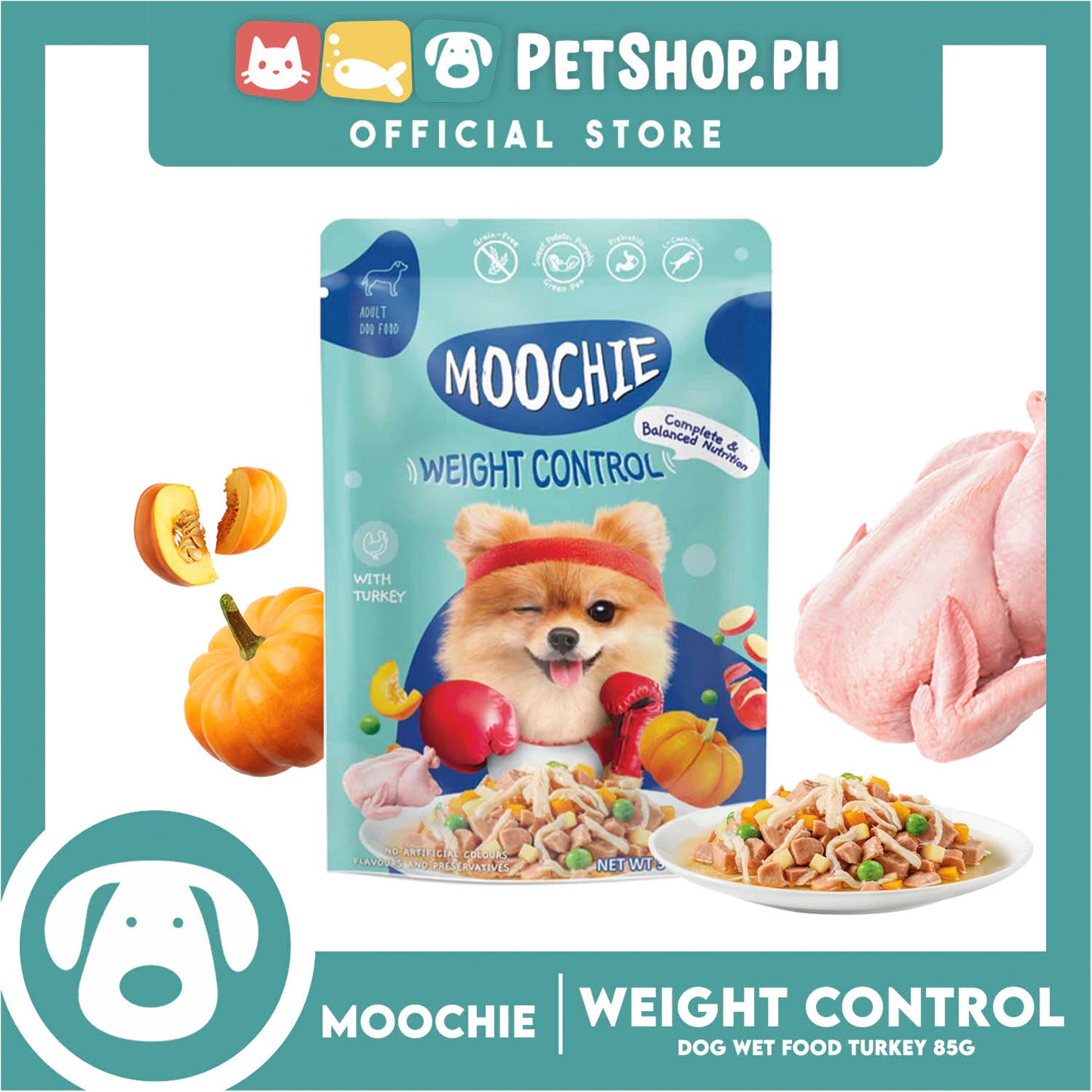 Moochie Weight Control Adult Dog Wet Food (Turkey) 85g