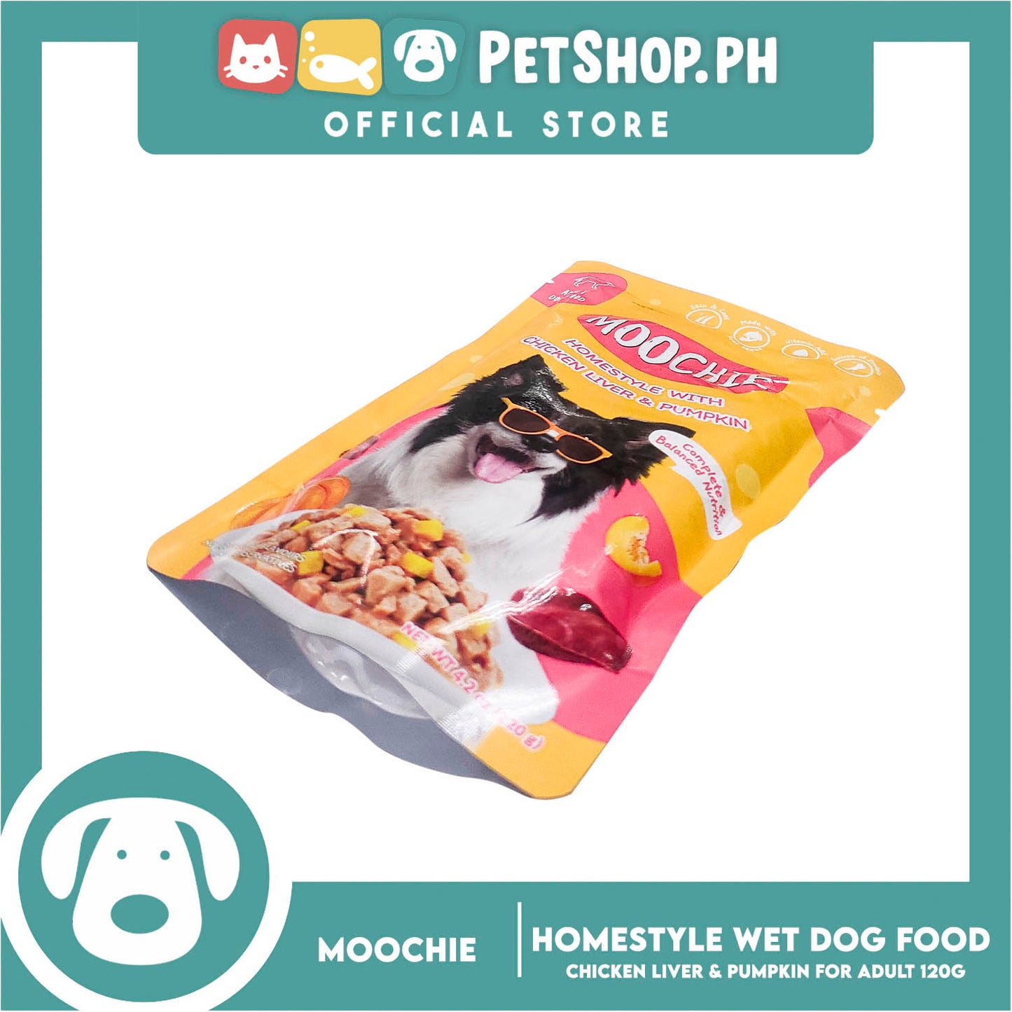 Moochie Dog Wet Food for Adult (Homestyle with Chicken and Liver and Pumpkin) 120g