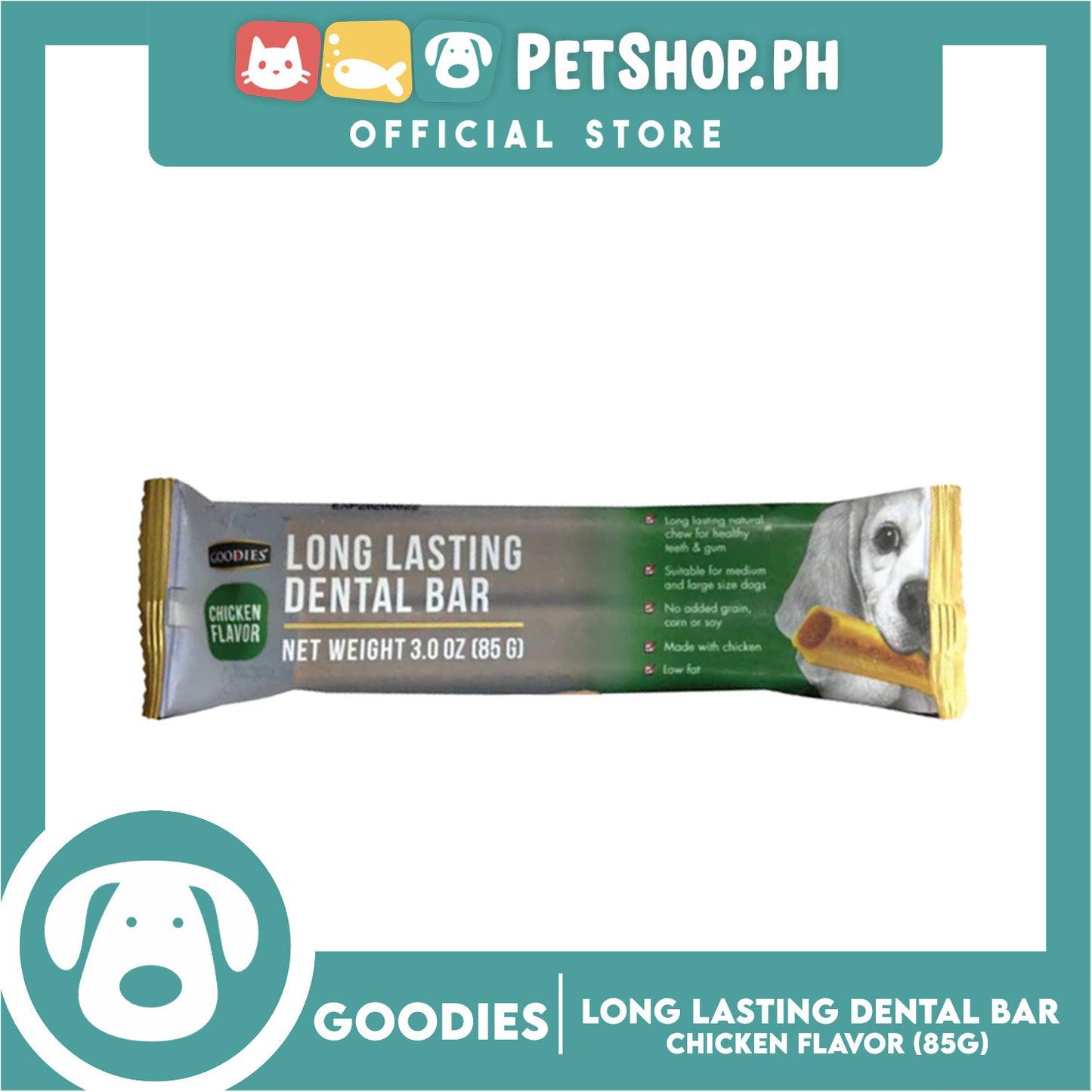 Goodies Long Lasting Dental Bar Dog Treats (Chicken Flavor) 85g