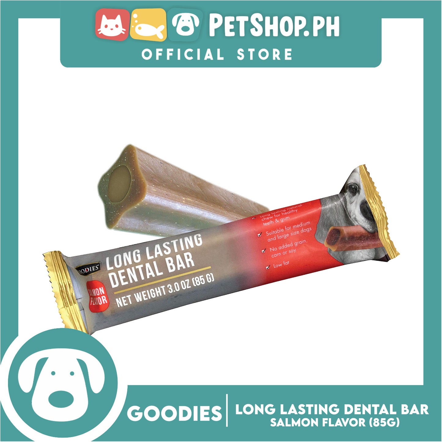 Goodies Long Lasting Dental Bar Dog Treats (Salmon Flavor) 85g