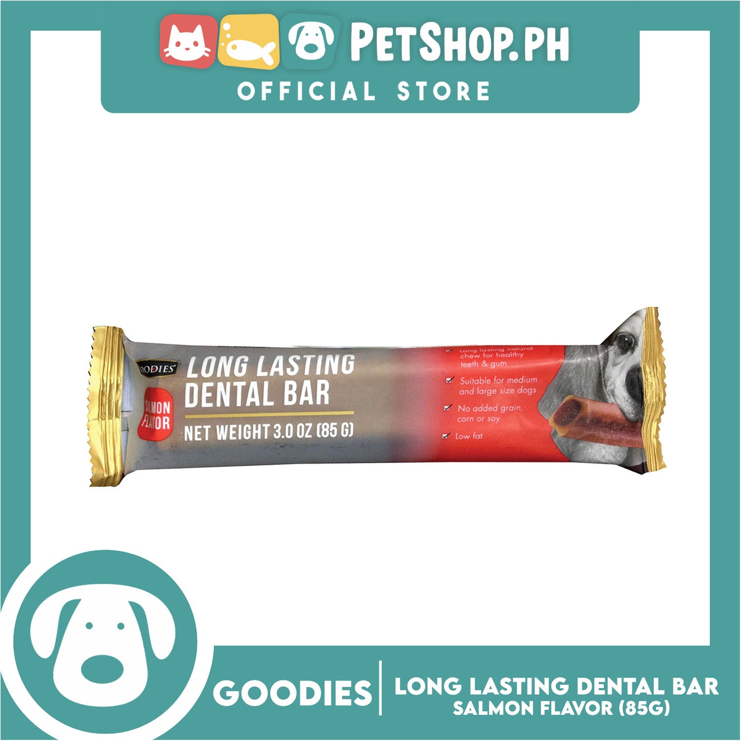 Goodies Long Lasting Dental Bar Dog Treats (Salmon Flavor) 85g