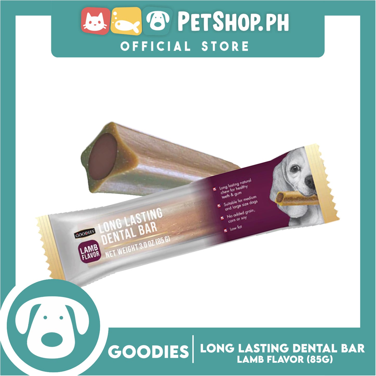 Goodies Long Lasting Dental Bar Dog Treats (Lamb Flavor) 85g