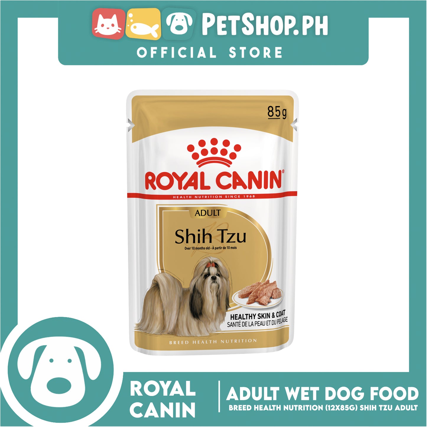 Royal Canin Shih Tzu Adult (85g x 12 ) Wet Dog Food - Breed Health Nutrition