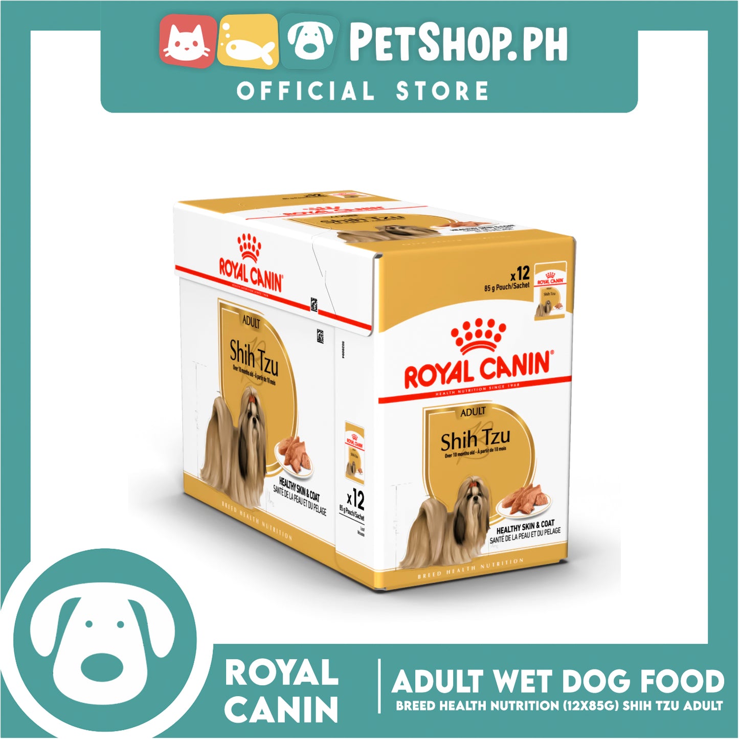 Royal Canin Shih Tzu Adult (85g x 12 ) Wet Dog Food - Breed Health Nutrition