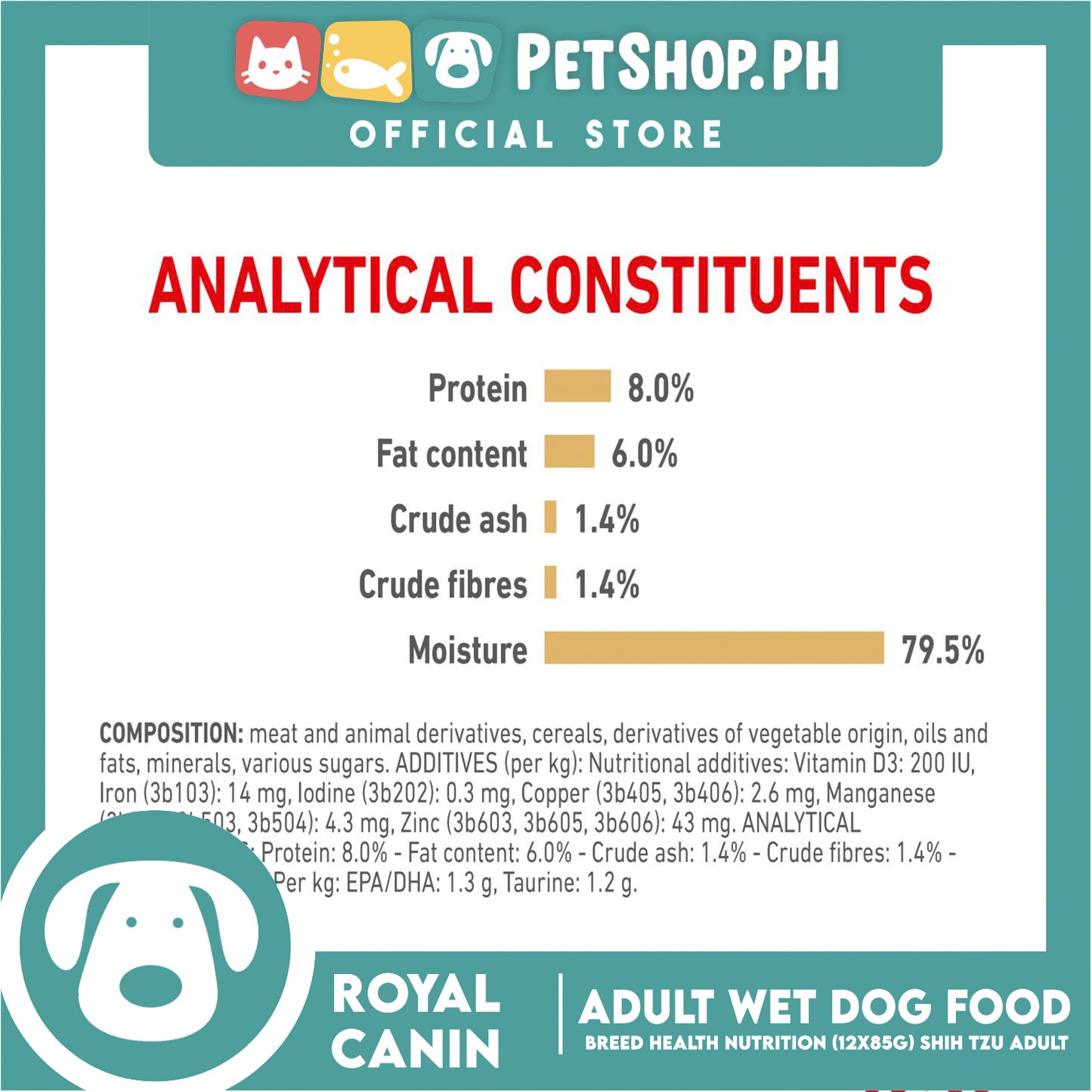 Royal Canin Shih Tzu Adult (85g x 12 ) Wet Dog Food - Breed Health Nutrition