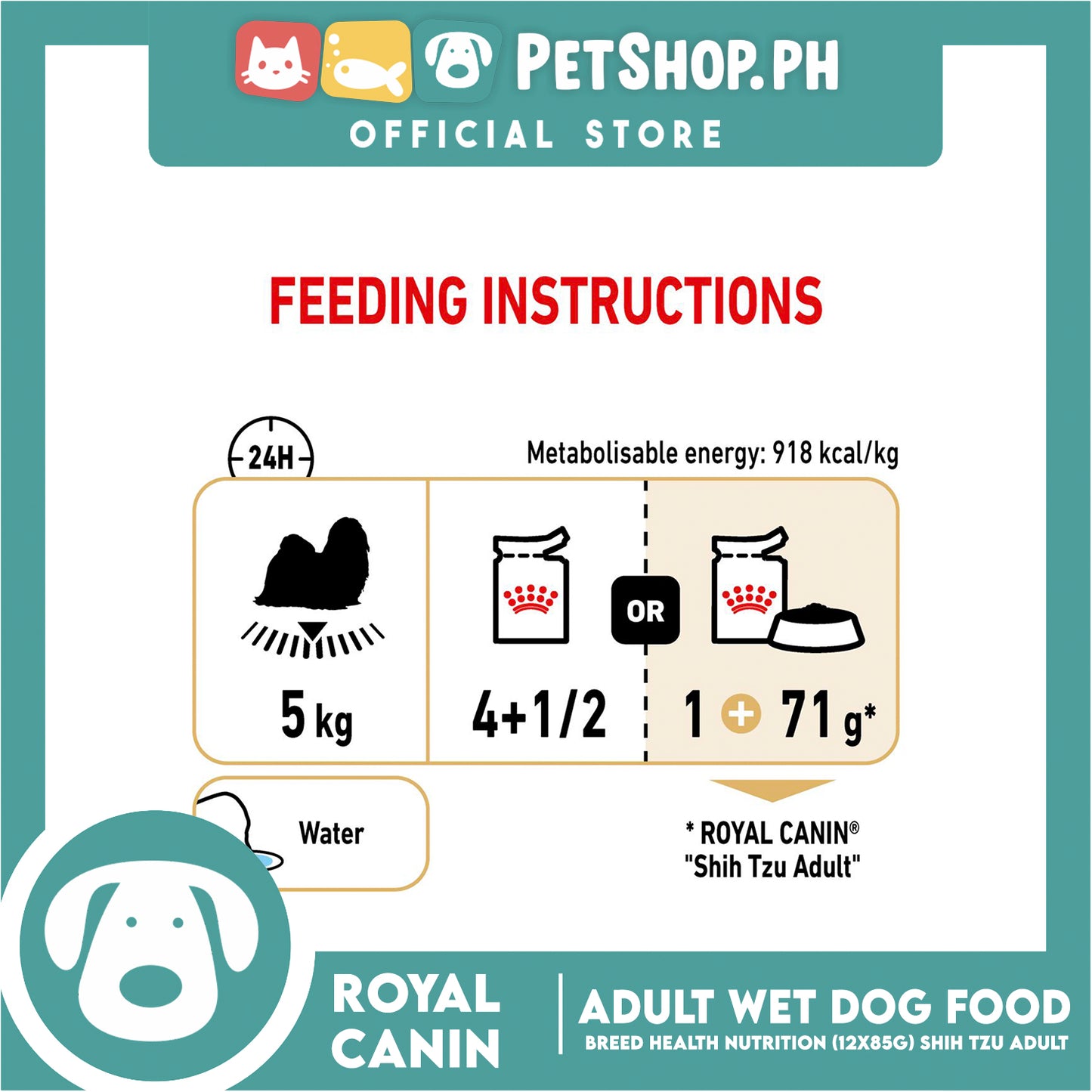 Royal Canin Shih Tzu Adult (85g x 12 ) Wet Dog Food - Breed Health Nutrition
