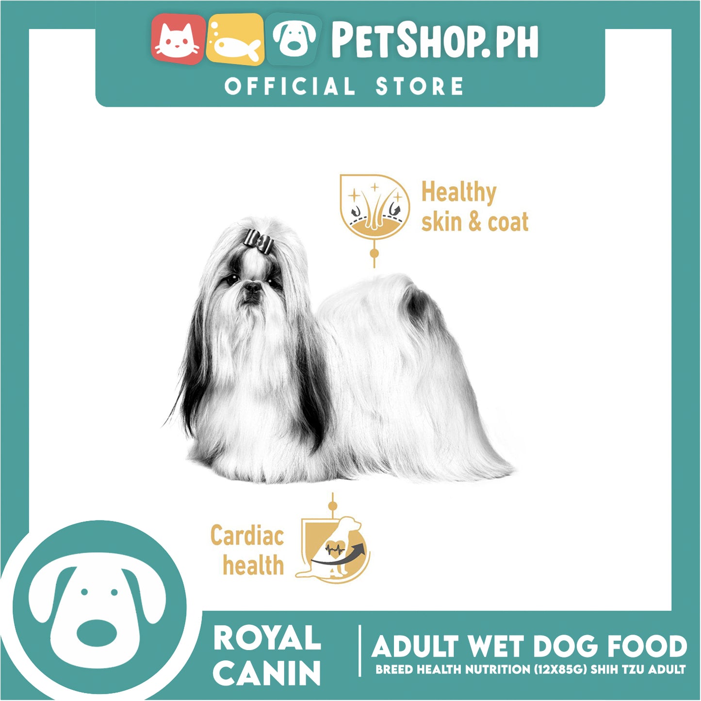 Royal Canin Shih Tzu Adult (85g x 12 ) Wet Dog Food - Breed Health Nutrition