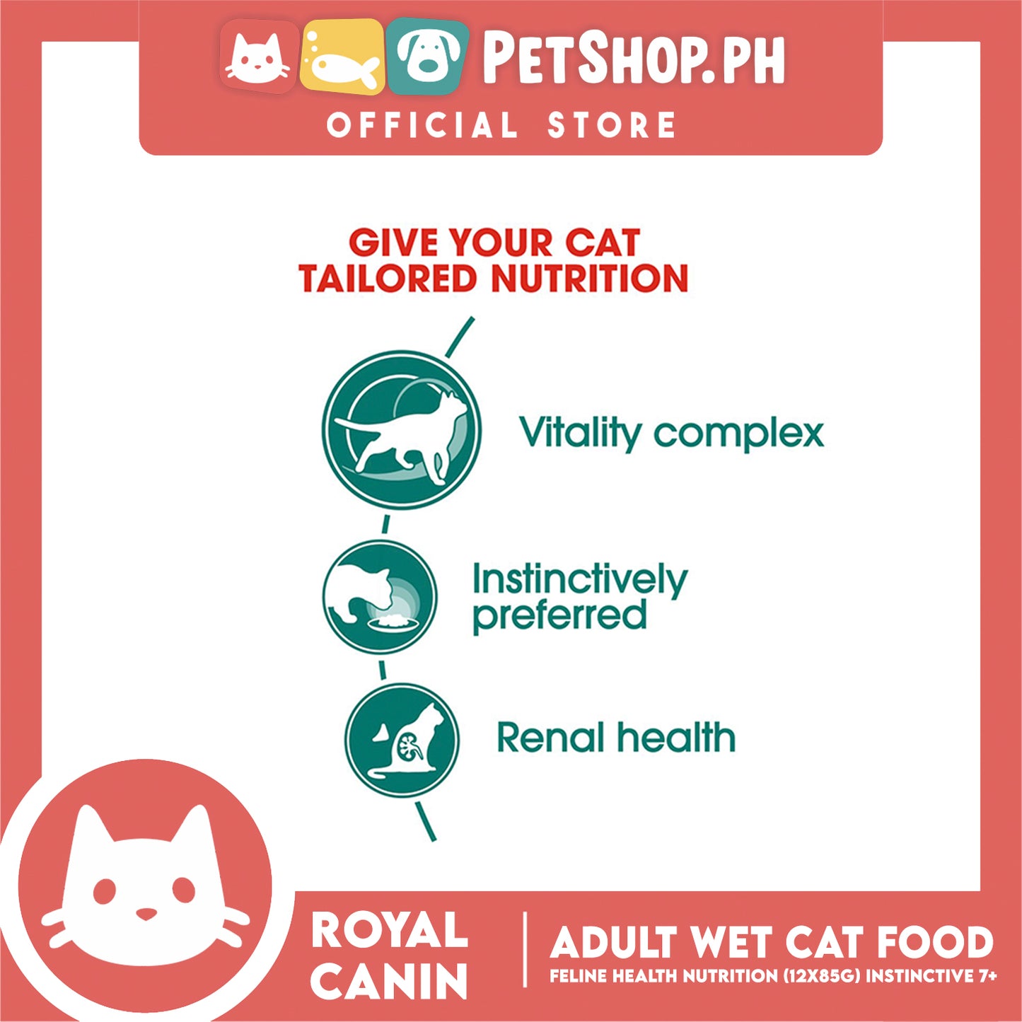 Royal Canin Instinctive 7+ Gravy (85g x 12) Wet Cat Food - Feline Health Nutrition