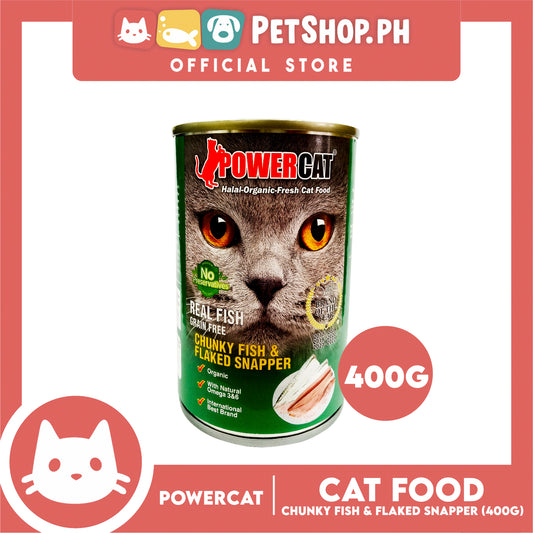 PowerCat Chunky Fish and Flaked Snapper 400g Wet Canned Cat Food