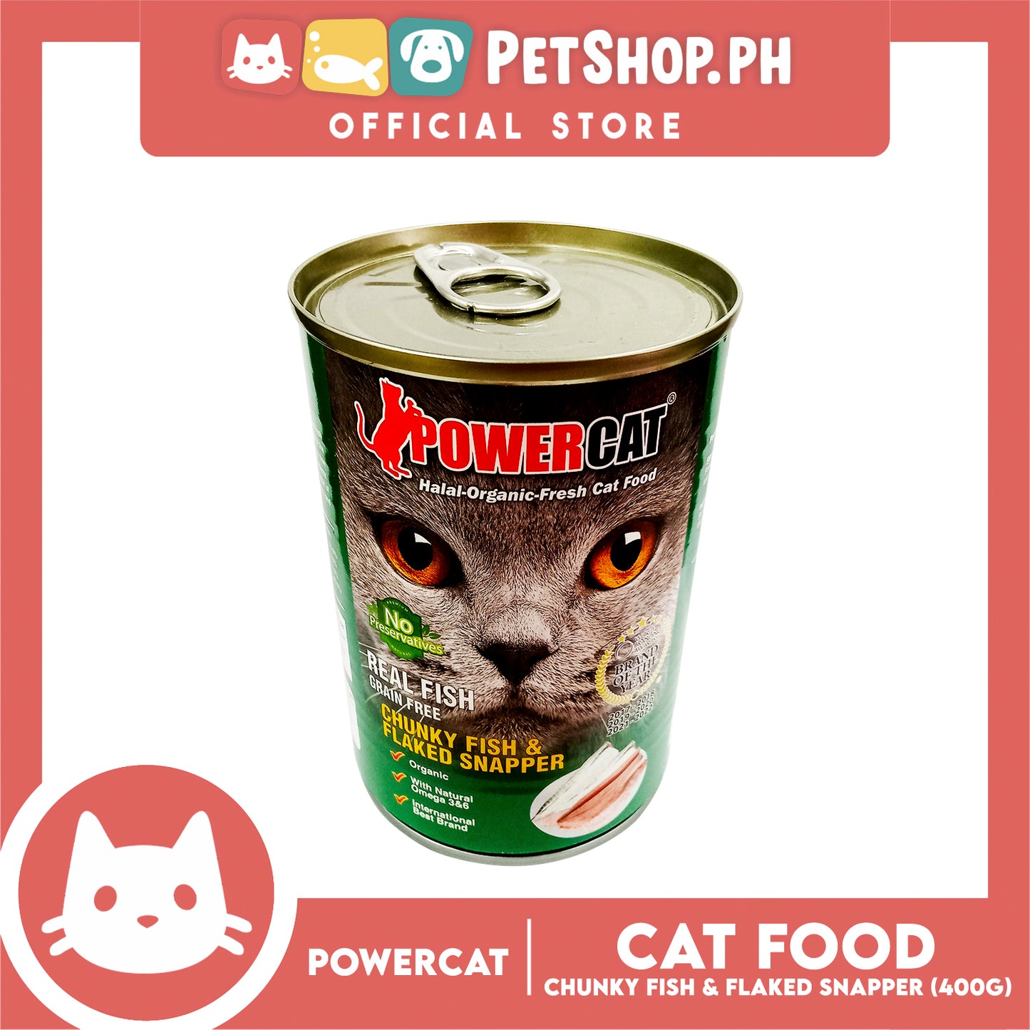 PowerCat Chunky Fish and Flaked Snapper 400g Wet Canned Cat Food