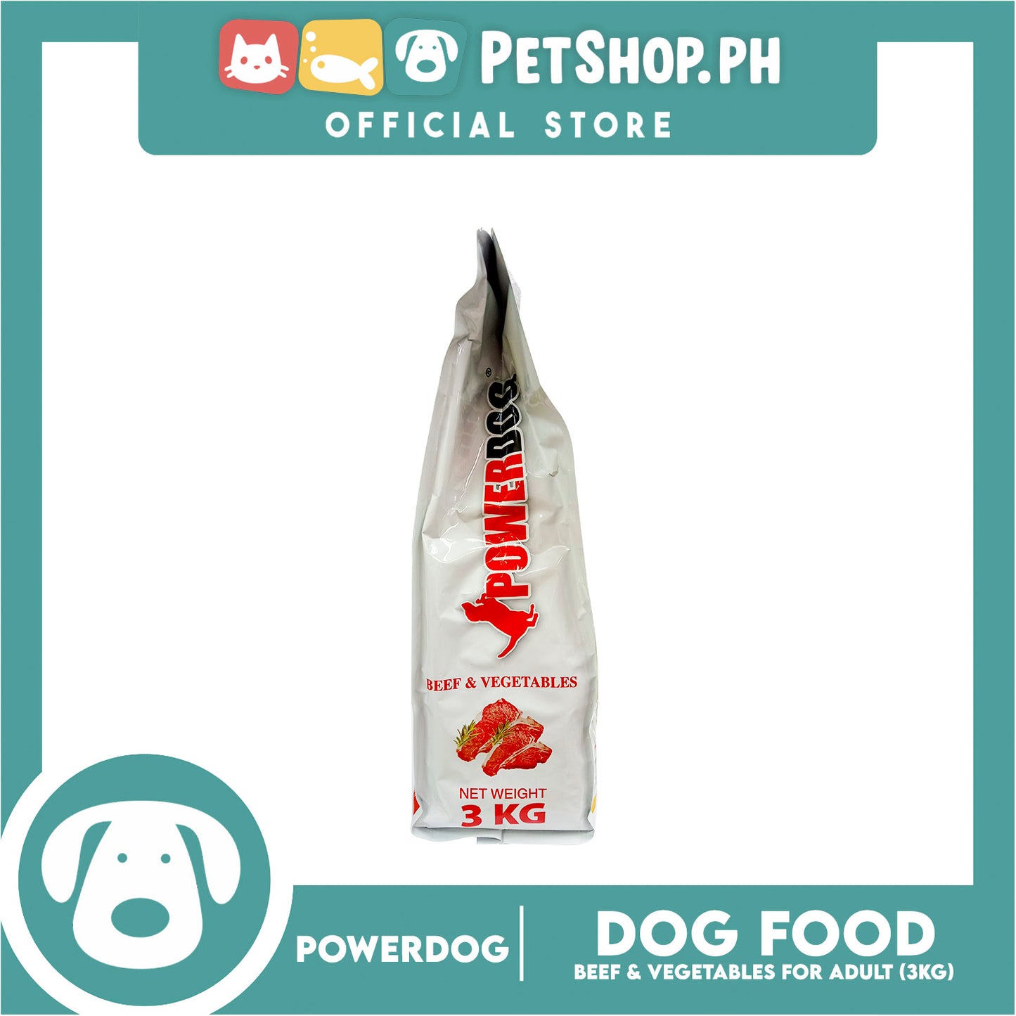 PowerDog Beef and Vegetables for All Breeds Adult 3kgs Dry Dog Food