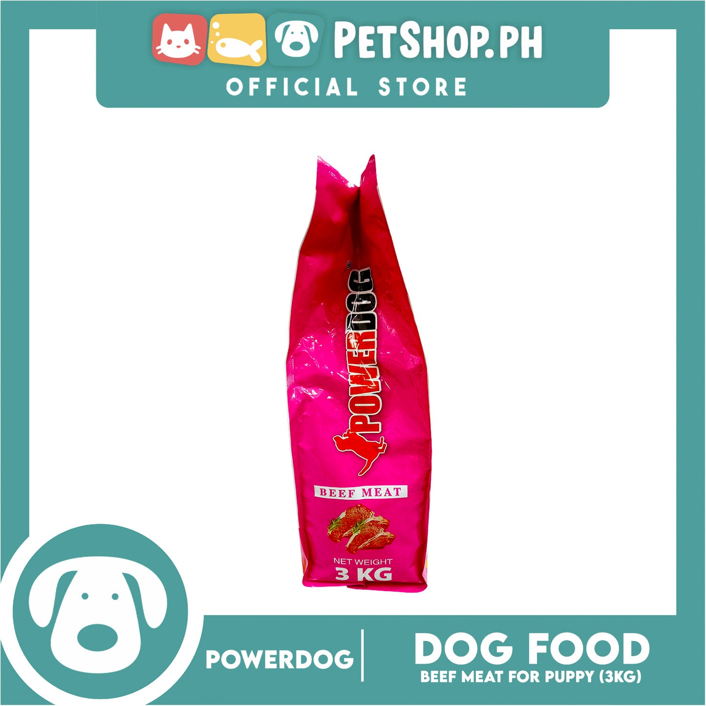 PowerDog Beef Meat for All Breeds Puppy 3kgs Dry Dog Food