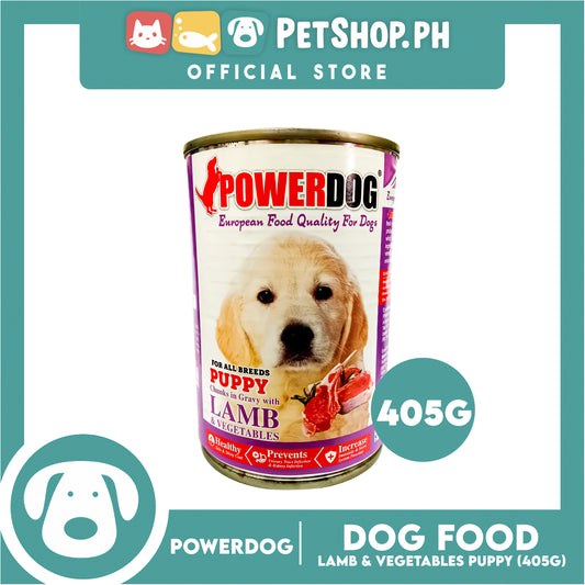 PowerDog Lamb and Vegetables for All Breeds Puppy 405g Wet Canned Dog Food