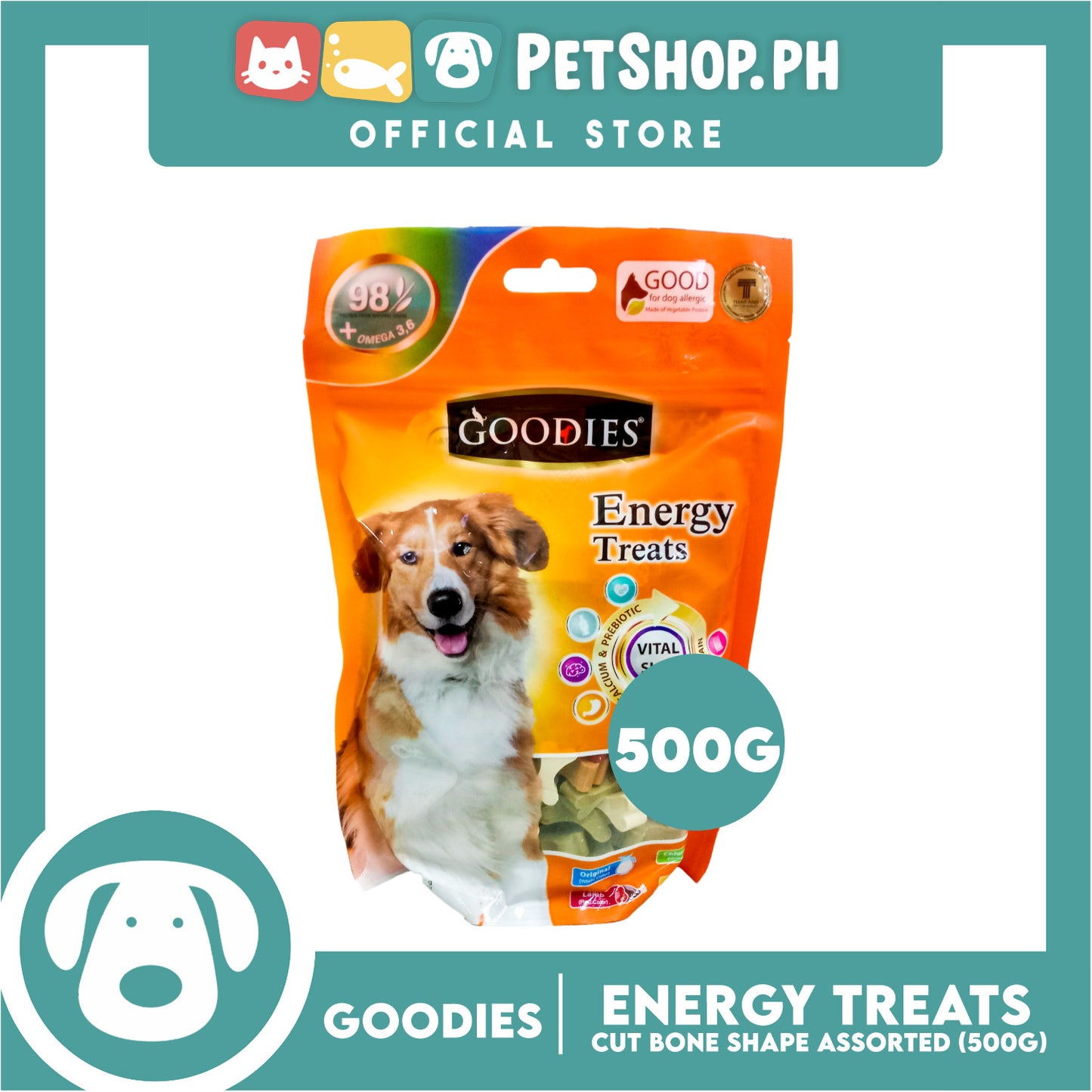 Goodies Dog Energy Treats (Bone Cut) 500g