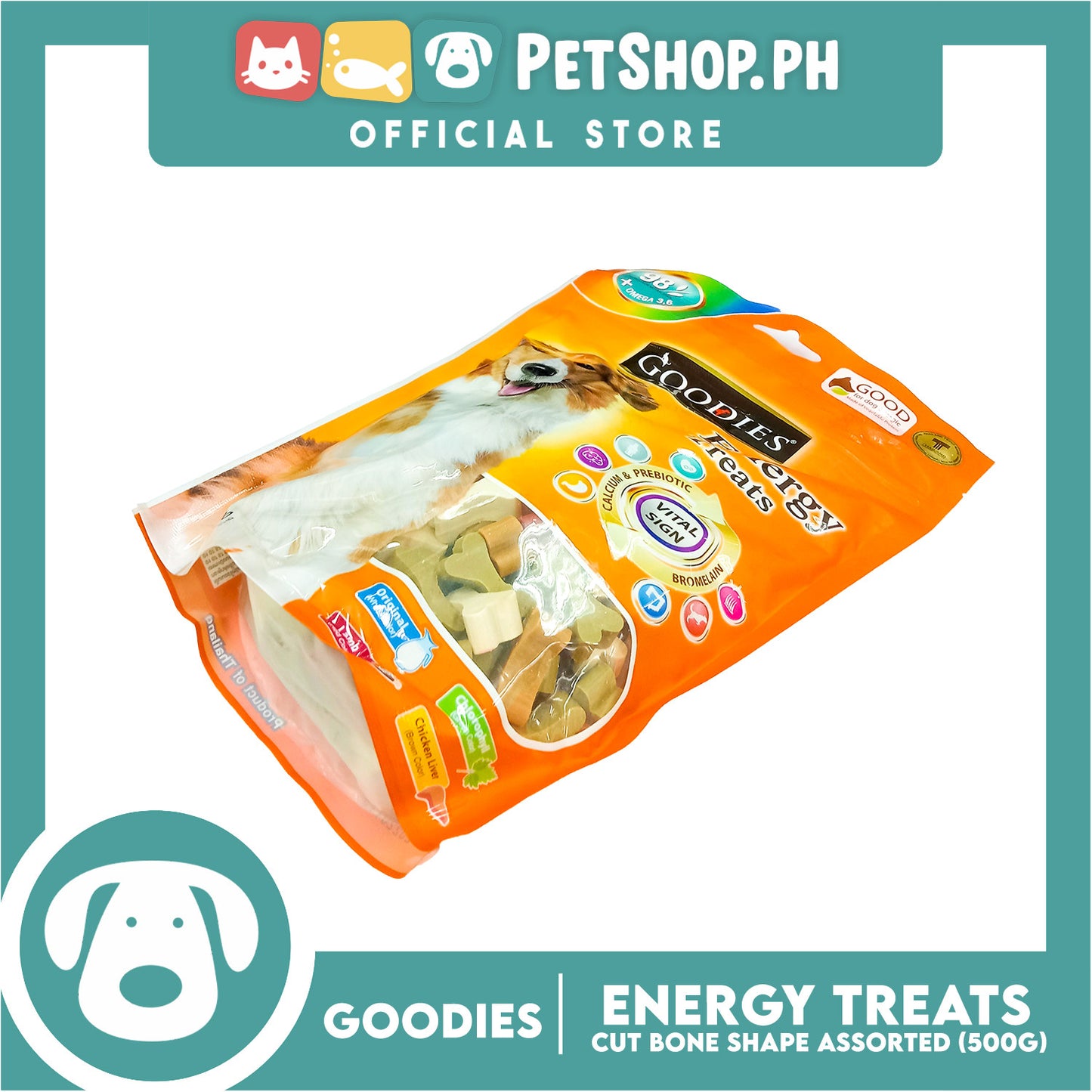 Goodies Dog Energy Treats (Bone Cut) 500g
