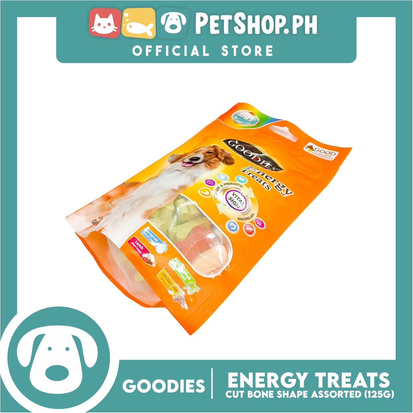 Goodies Dog Energy Treats (Bone Cut) 125g