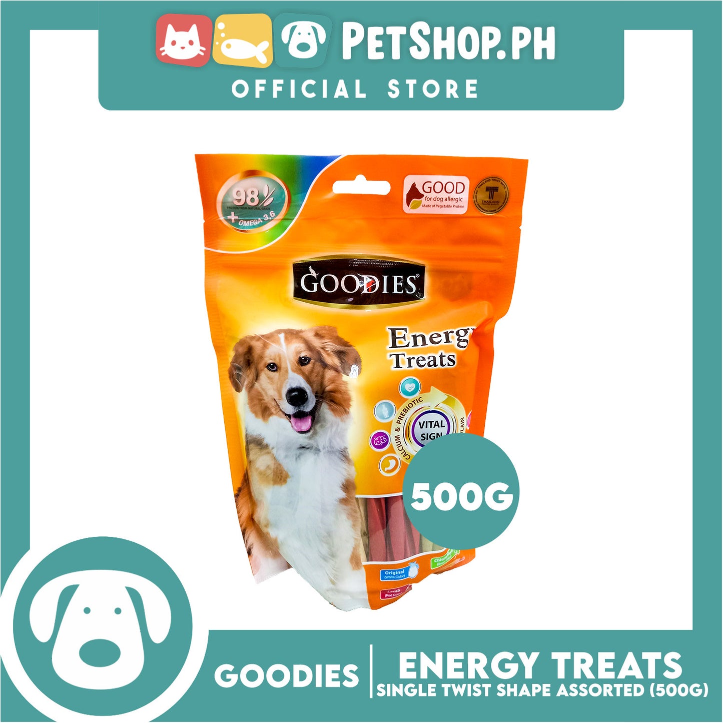 Goodies Dog Energy Treats (Single Twist) 500g