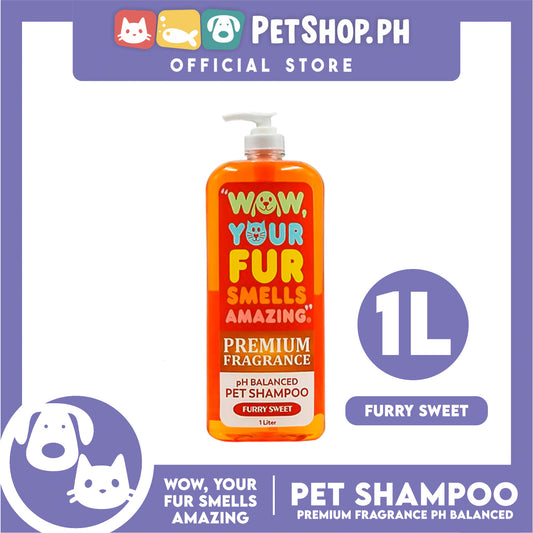 Wow, Your Fur Smells Amazing, Premium Fragrance pH Balanced Pet Shampoo 1L (Furry Sweet)