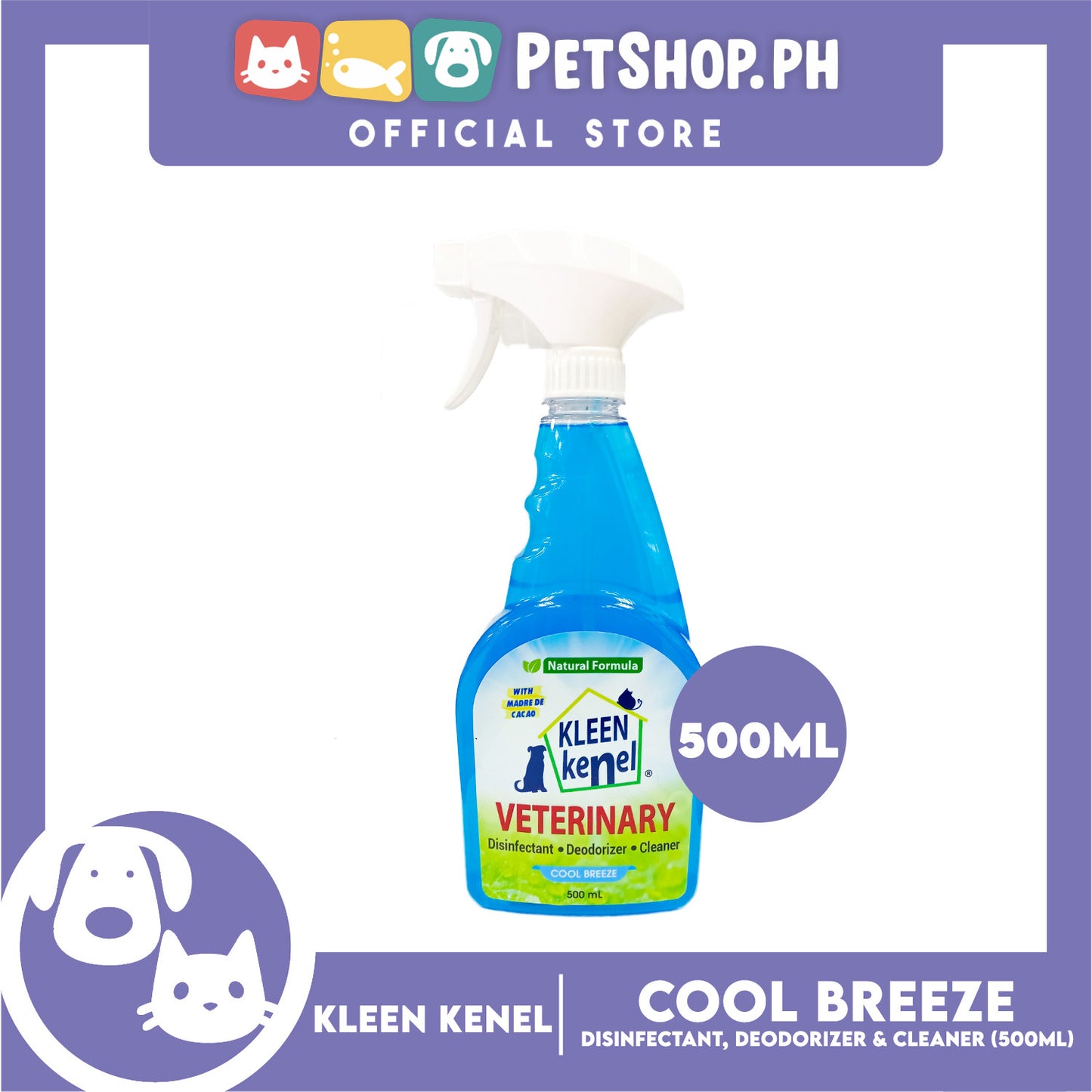 Kleen Kenel Cool Breeze Veterinary Spray Pet Disinfectant 500ml