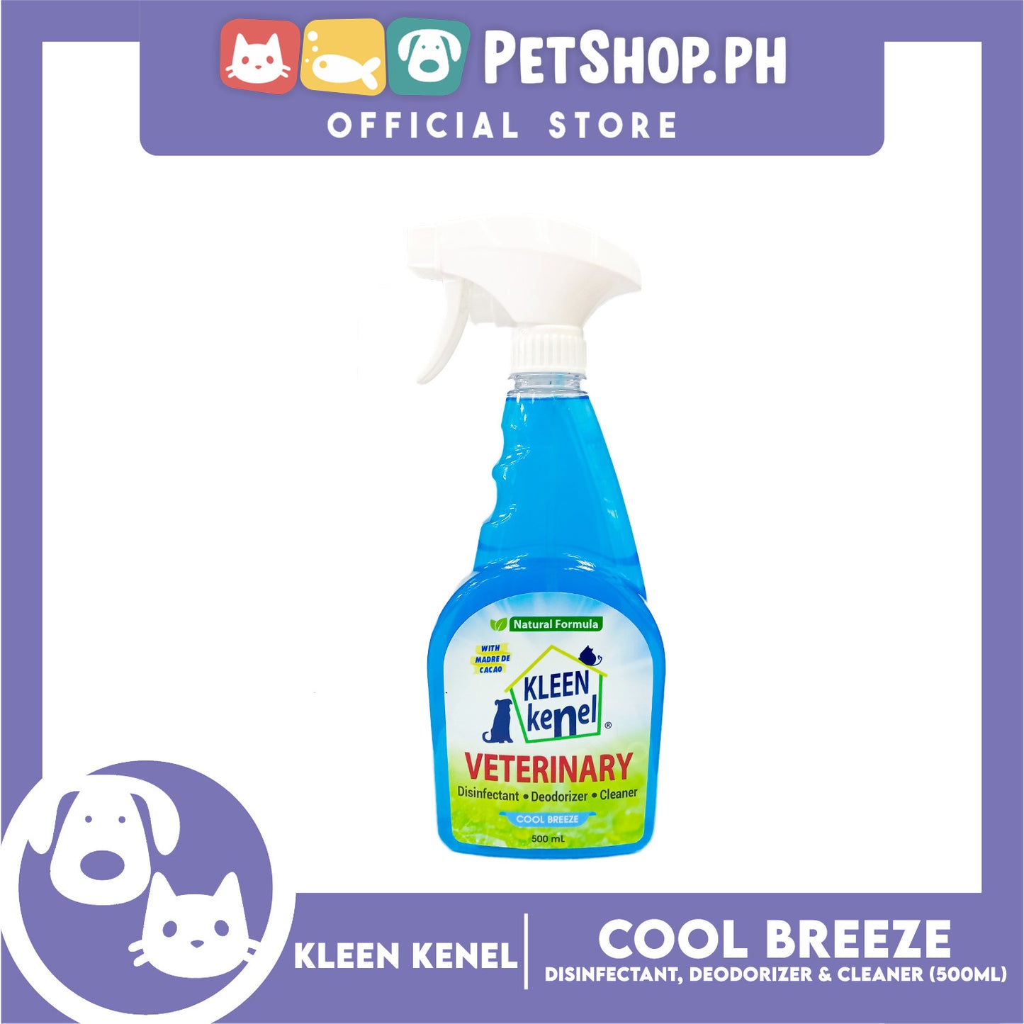 Kleen Kenel Cool Breeze Veterinary Spray Pet Disinfectant 500ml