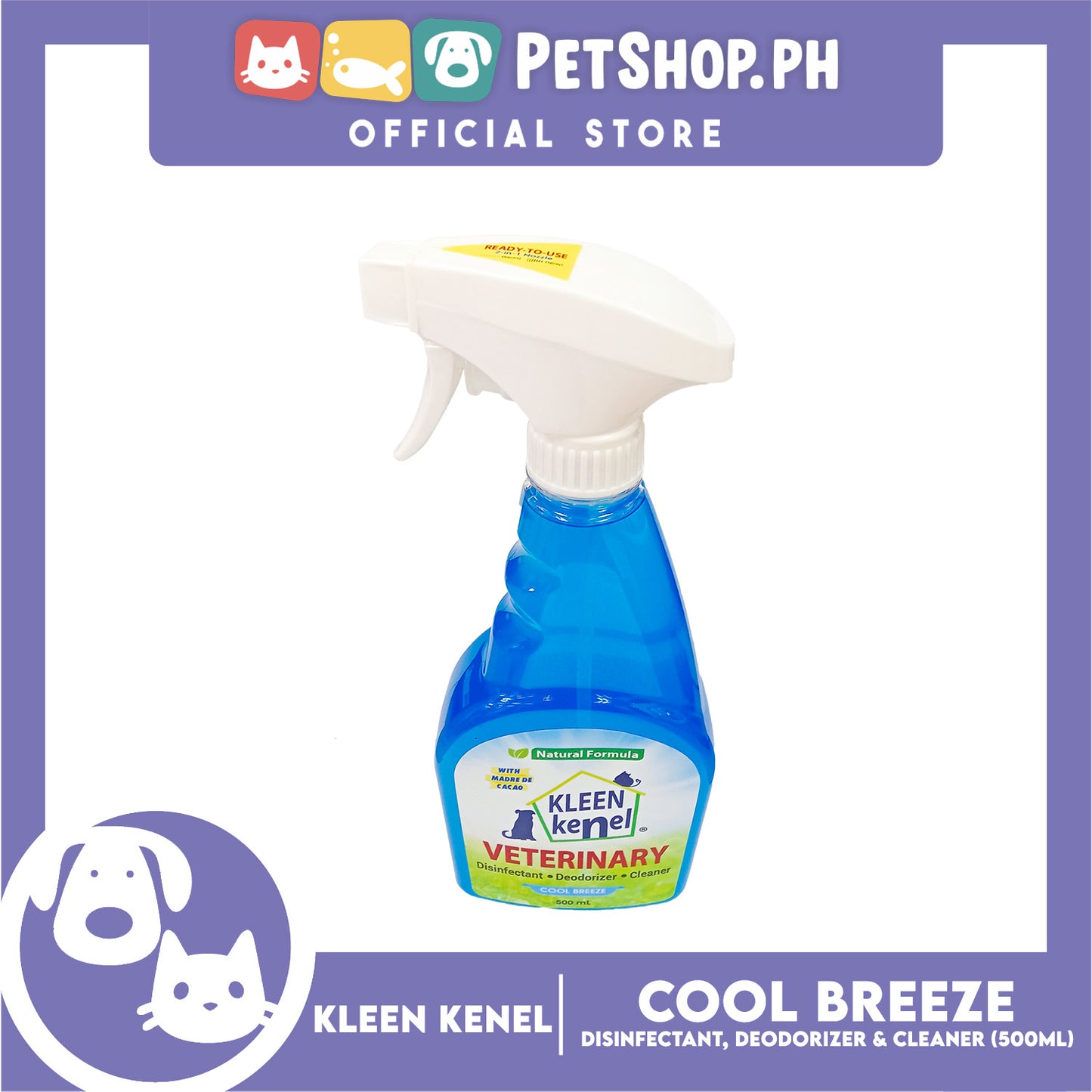 Kleen Kenel Cool Breeze Veterinary Spray Pet Disinfectant 500ml