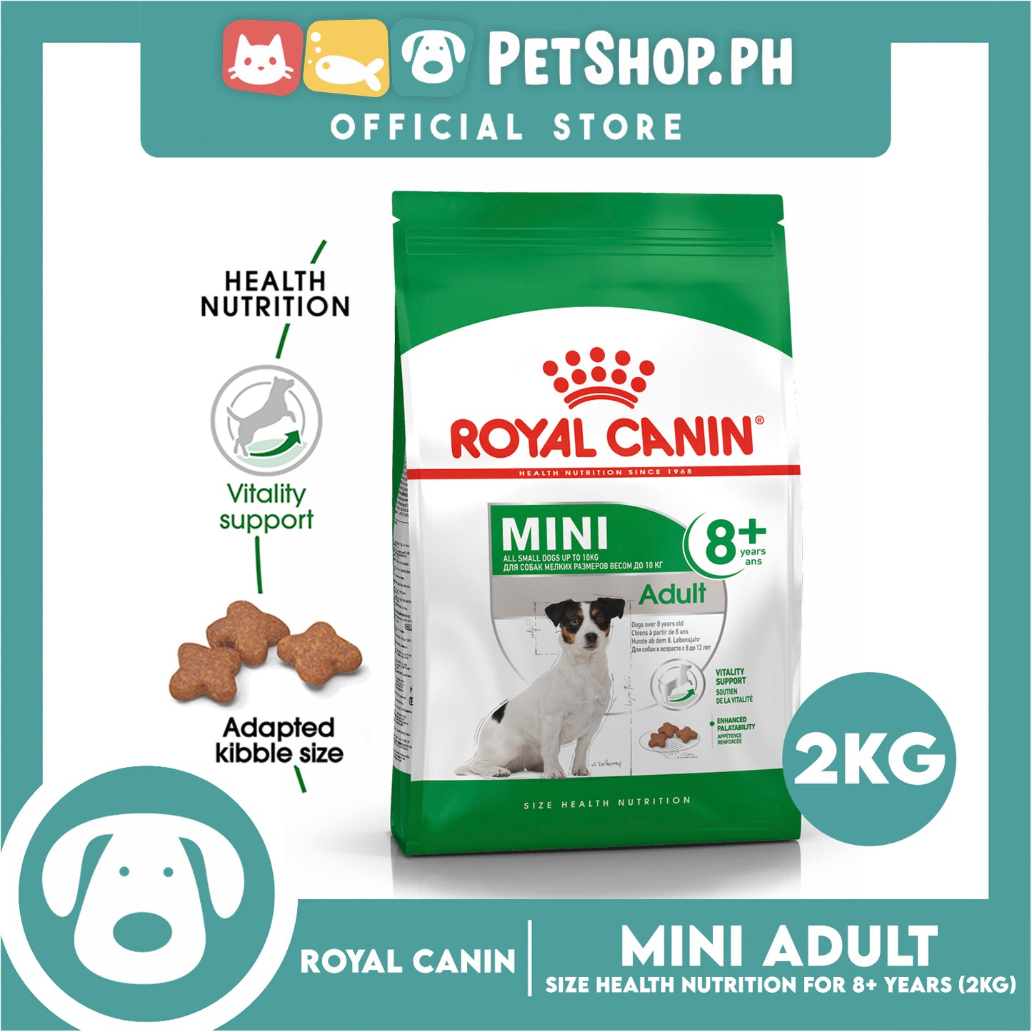 Royal Canin Size Health Nutrition Mini Adult 8+ Years Dry Dog Food 2kg