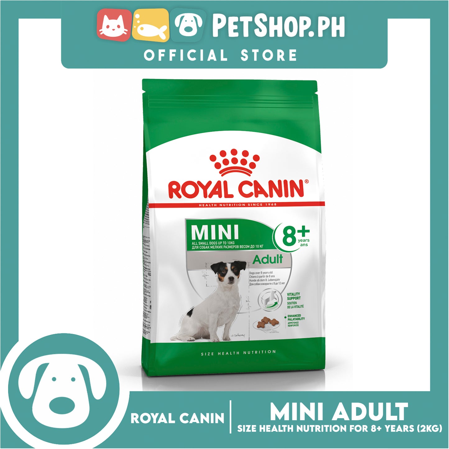 Royal Canin Size Health Nutrition Mini Adult 8+ Years Dry Dog Food 2kg