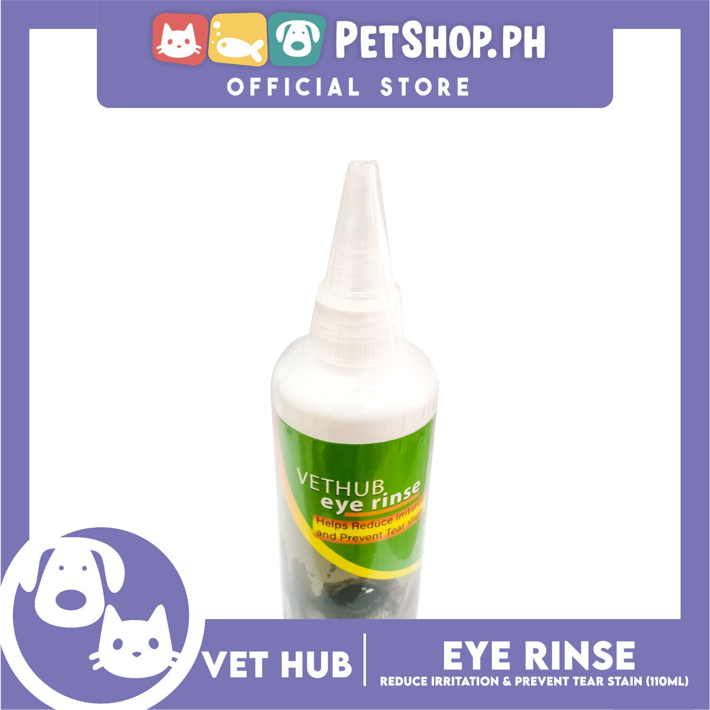 Vethub Eye Rinse 110ml Helps Reduce Irritation and Prevent Tear Stain