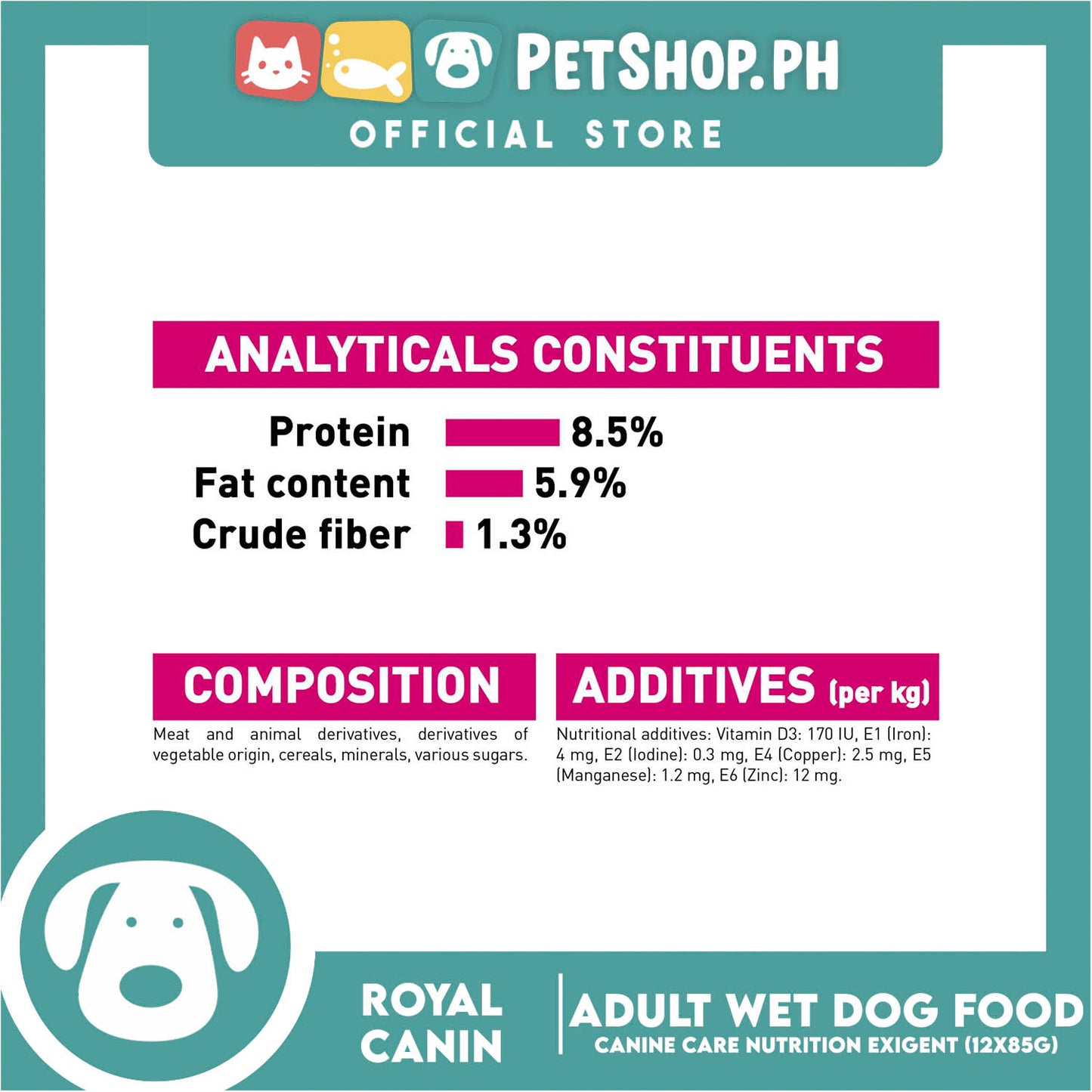 Royal Canin Exigent Loaf (85g x 12 ) Adult Wet Dog Food - Canine Care Nutrition