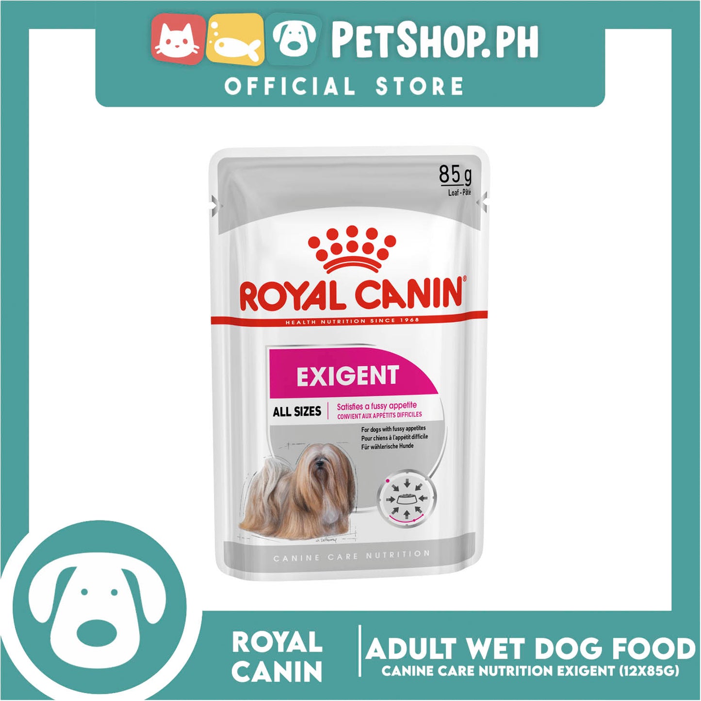Royal Canin Exigent Loaf (85g x 12 ) Adult Wet Dog Food - Canine Care Nutrition