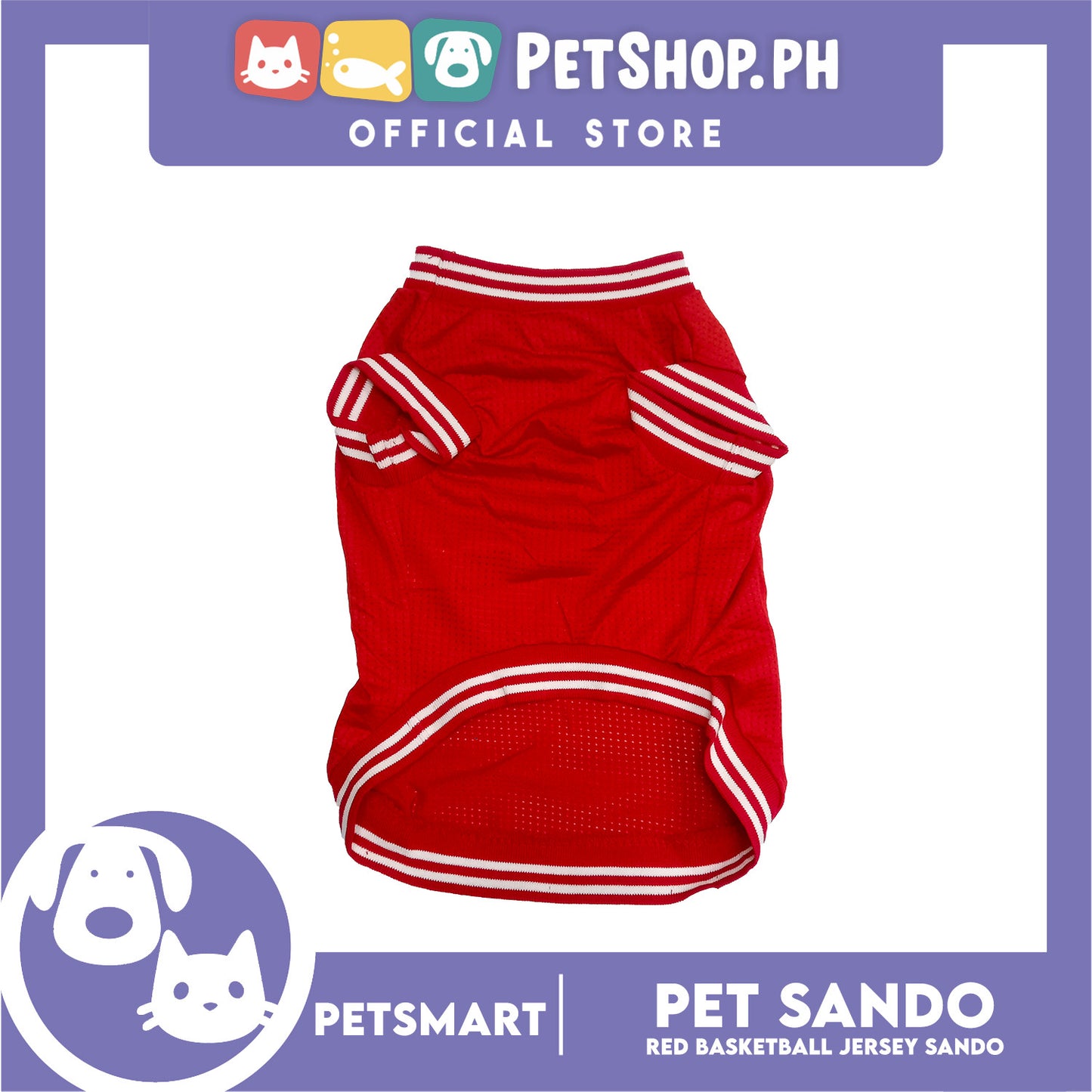 Pet Sando Basketball Jersey Red (Extra Large)