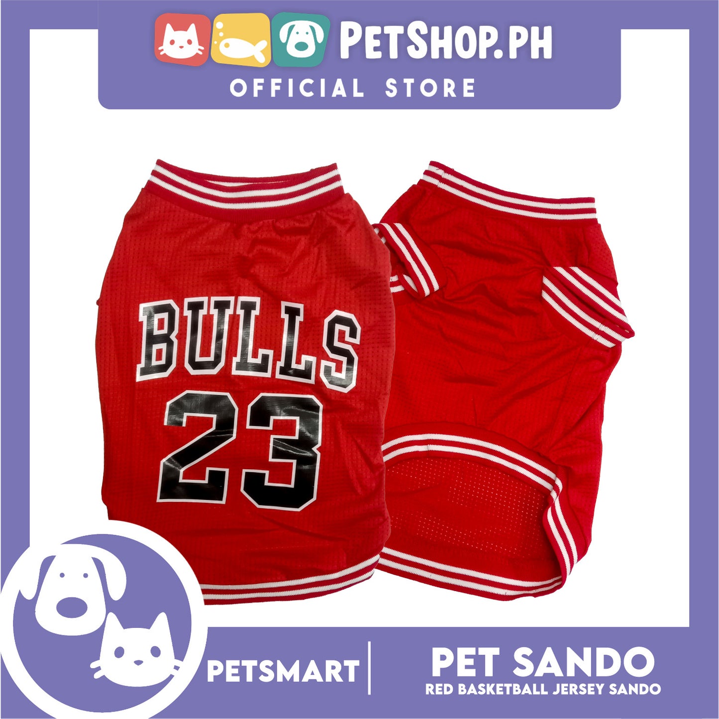 Pet Sando Basketball Jersey Red (Extra Large)
