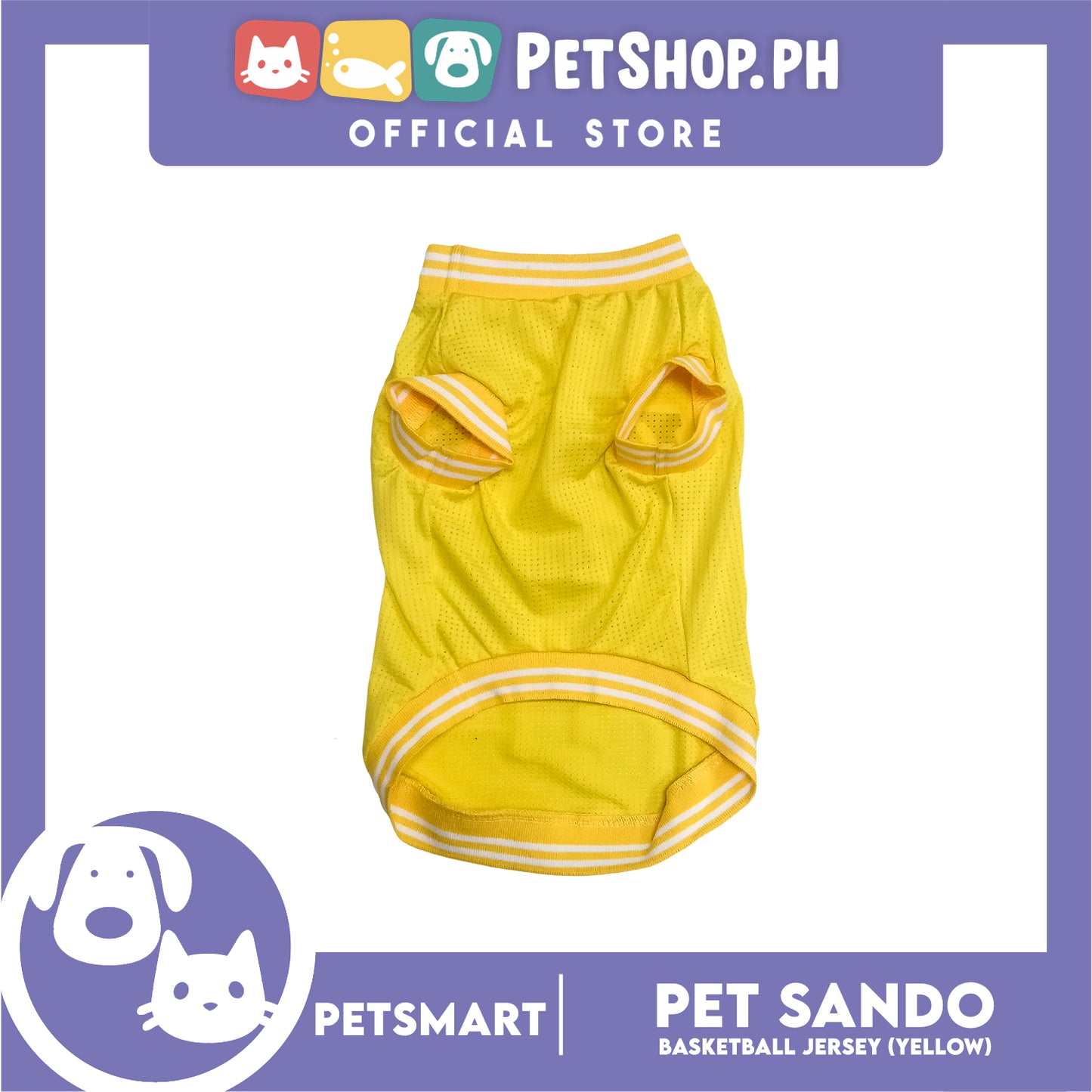 Pet Sando Basketball Jersey Yellow (Extra large)