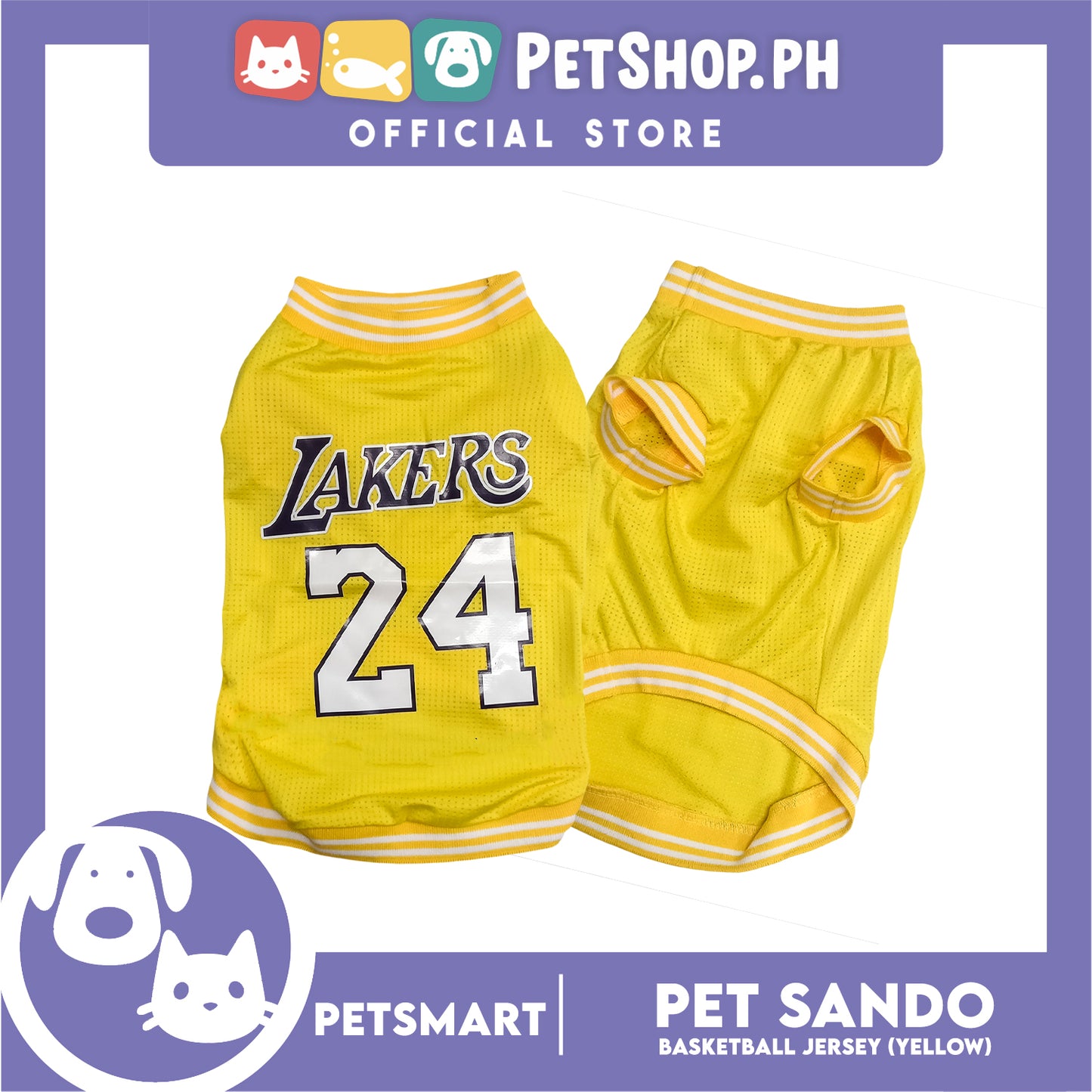 Pet Sando Basketball Jersey Yellow (Extra large)