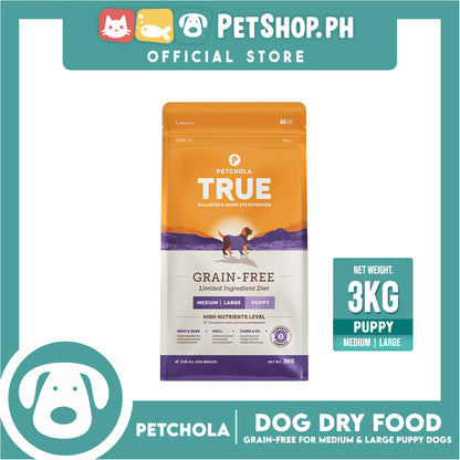 Petchola True Balanced and Complete Nutrition, Grain-Free Dry Dog Food for Puppy (3kg)