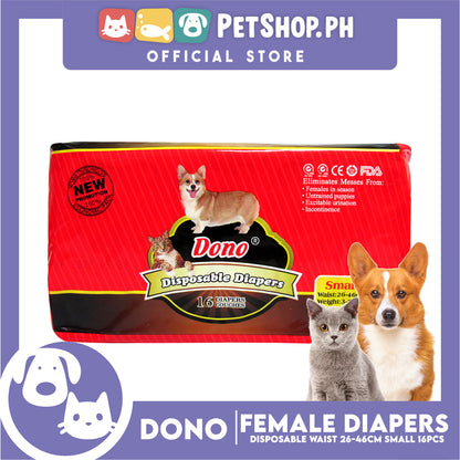 Dono Disposable Diapers Super Absorbent Small 16 pcs For Female Dogs