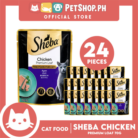 24pcs Sheba Chicken Premium Loaf 70g Fine Food for Cats