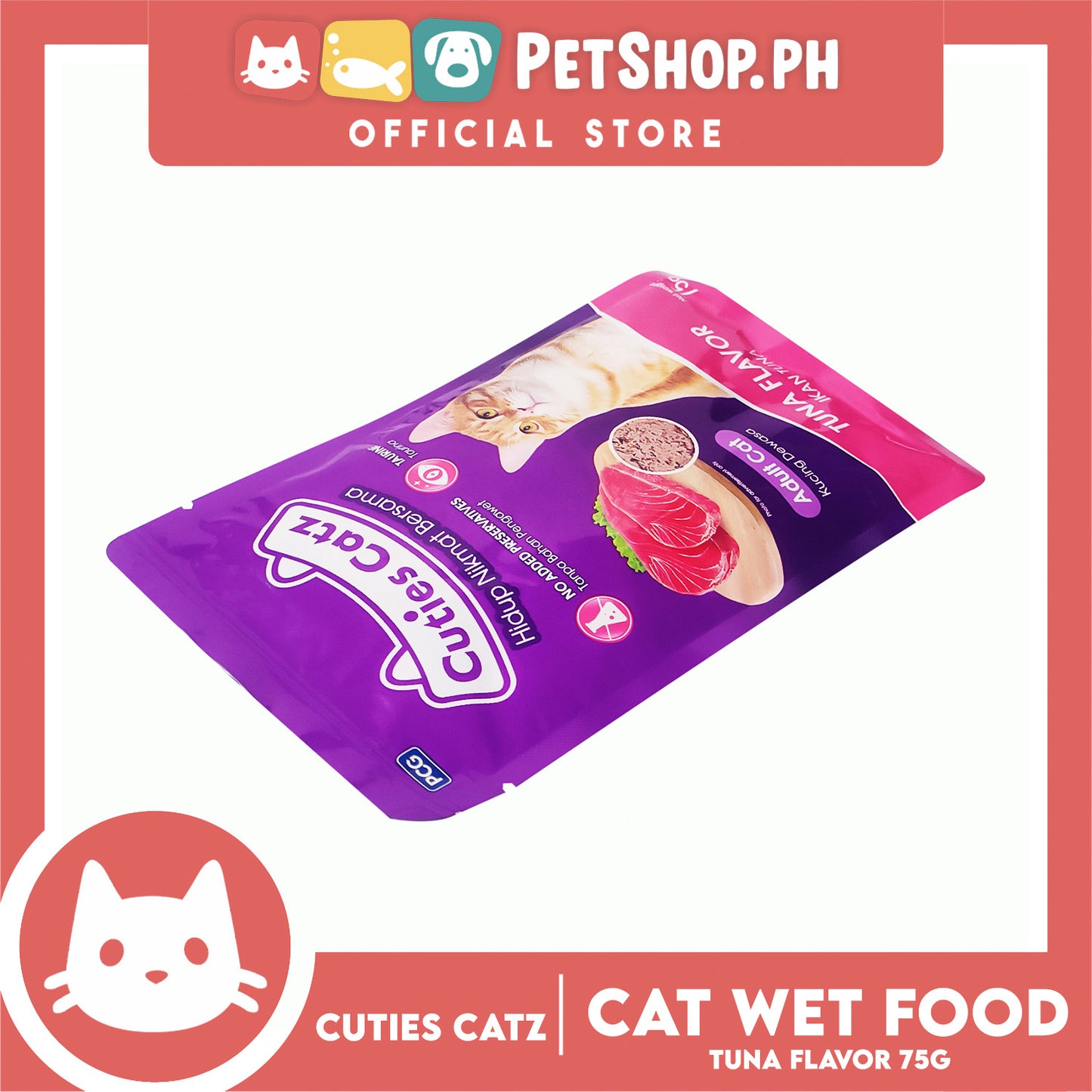 Cuties Catz Tuna Flavor Cat Wet Food for Adult Cat 75g