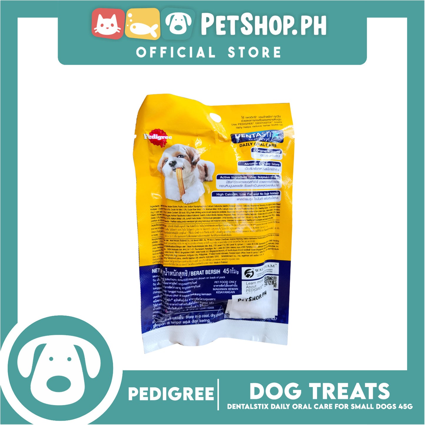 Pedigree Dentastix Mono 3s Small 5-10kg Daily Oral Care 45g Dog Treats