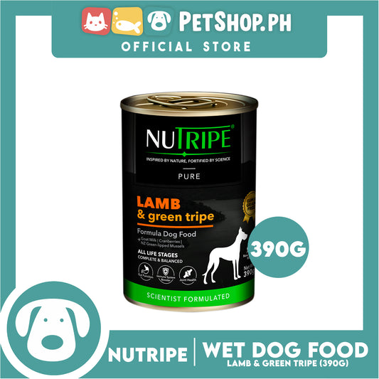 Nutripe Lamb and Green Tripe Pure (Gum-free) 390g Dog Wet Food for All Life Stages