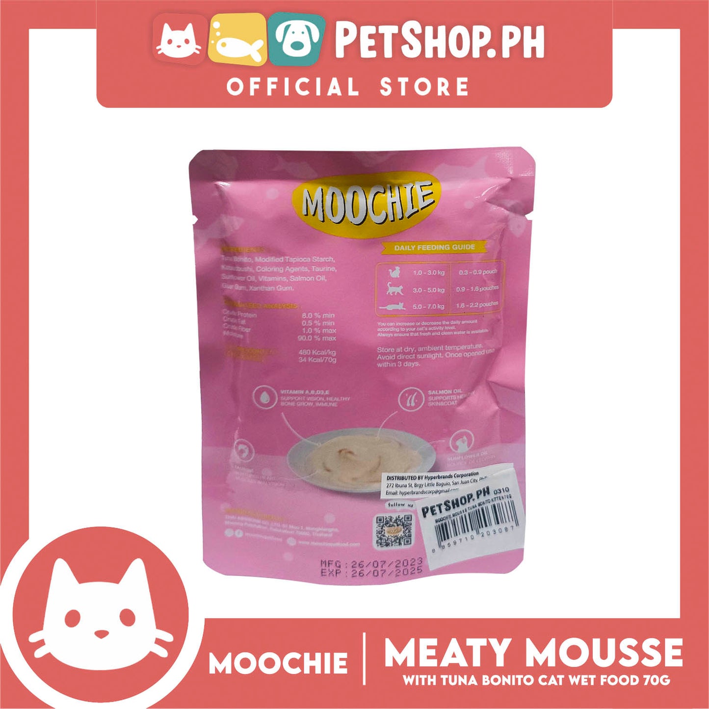 Moochie Cat Wet Food Mousse (Tuna Bonito) Kitten 70g